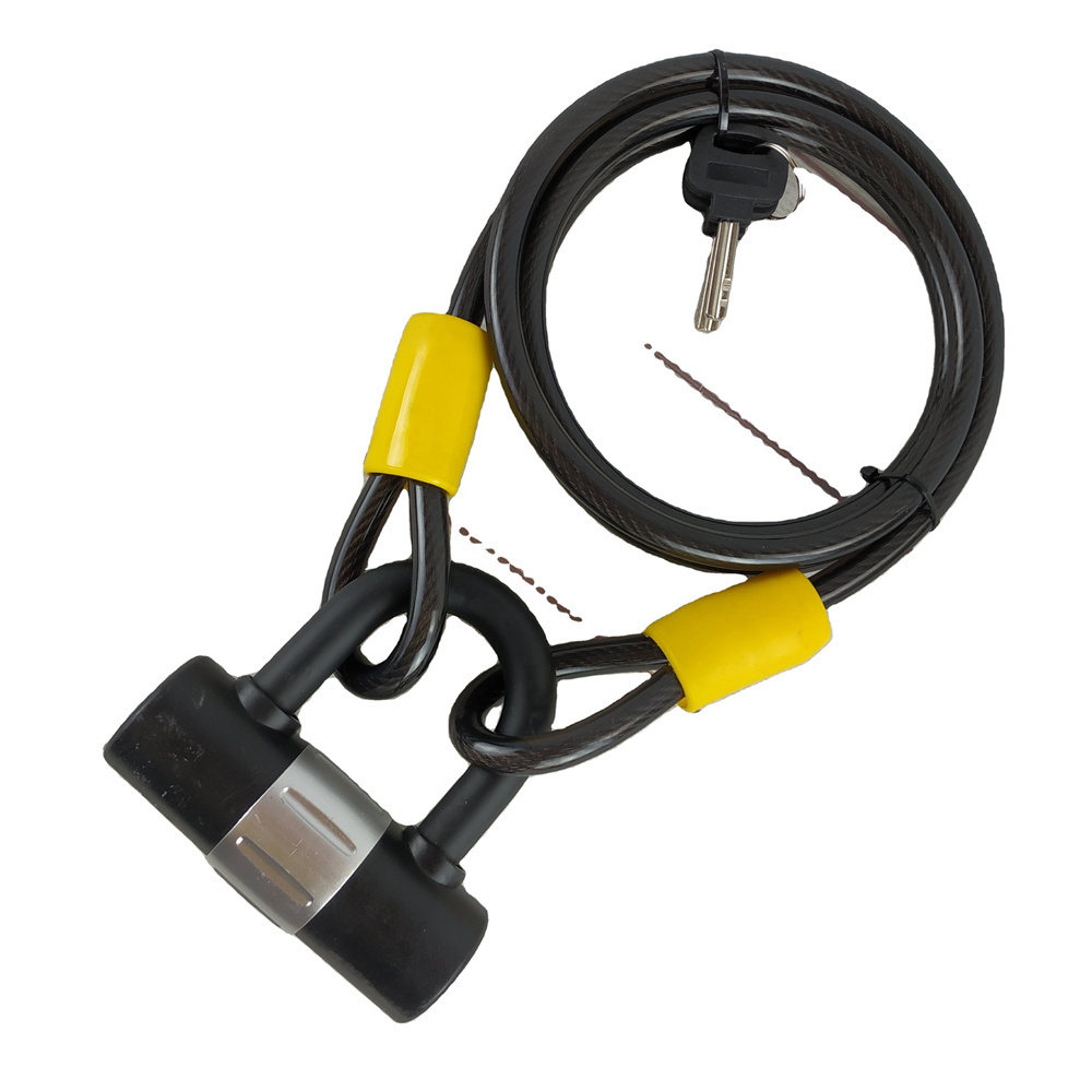 China Manufacturer Superior Quality Bicycle Accessories Cable+U Lock With Cable Pad Lock