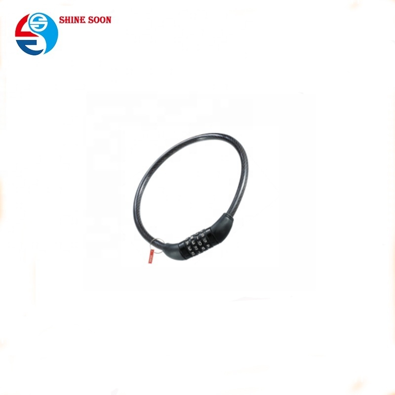 Wholesale Solid Color Bicycle Cable lock 4 Digits Combination Bike Lock Plastic Head Bicycle Lock