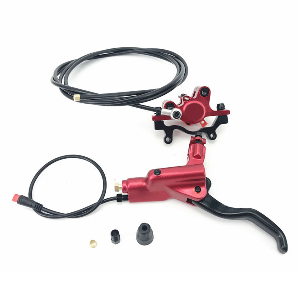 Electric Bicycle Parts Dual Piston Brake Calipers Custom Design Red Color Mountain Bike Hydraulic Brake Disc