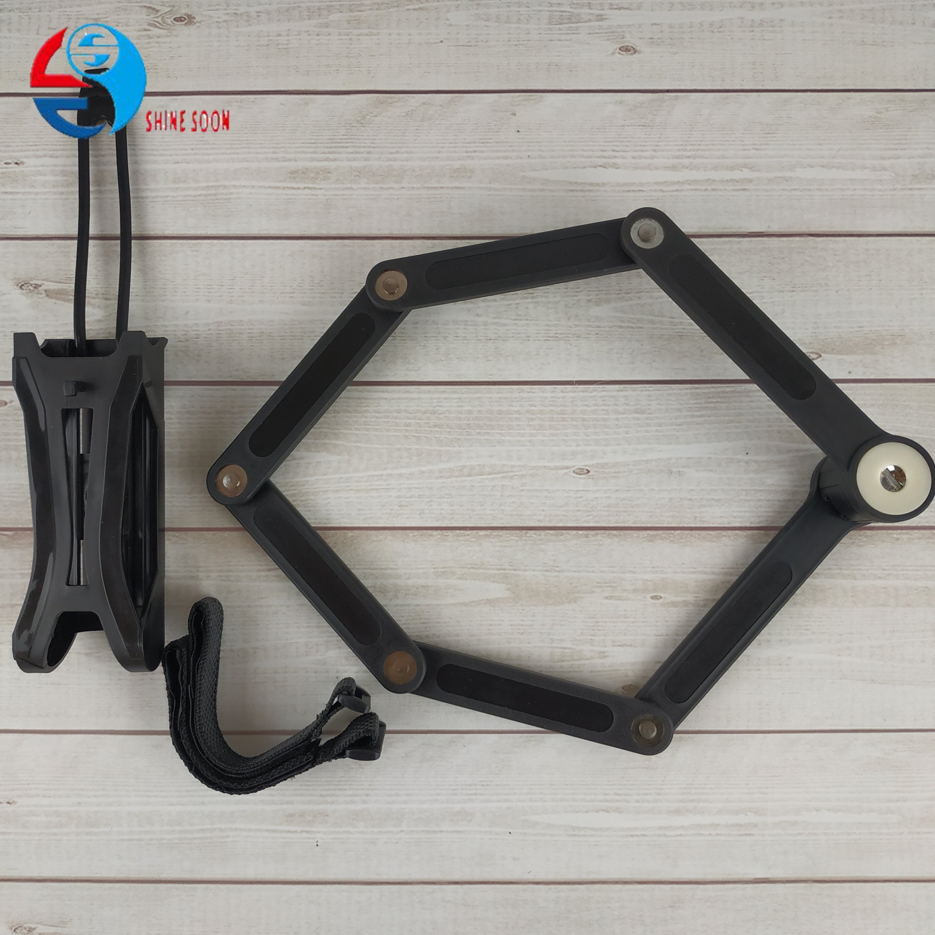 Safety Bike Accessories Wholesale Price 6 Joint Folding Bicycle Lock with Keys Portable Bike lock