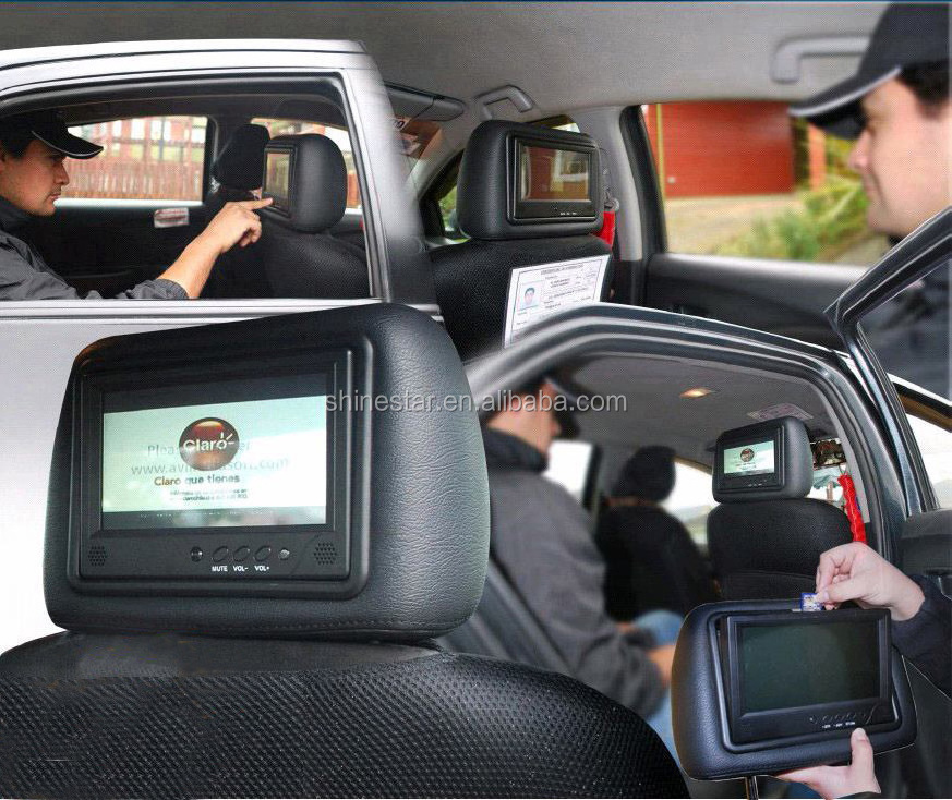 wifi 4G network cab taxi 9 inch LCD headrest android advertising screen