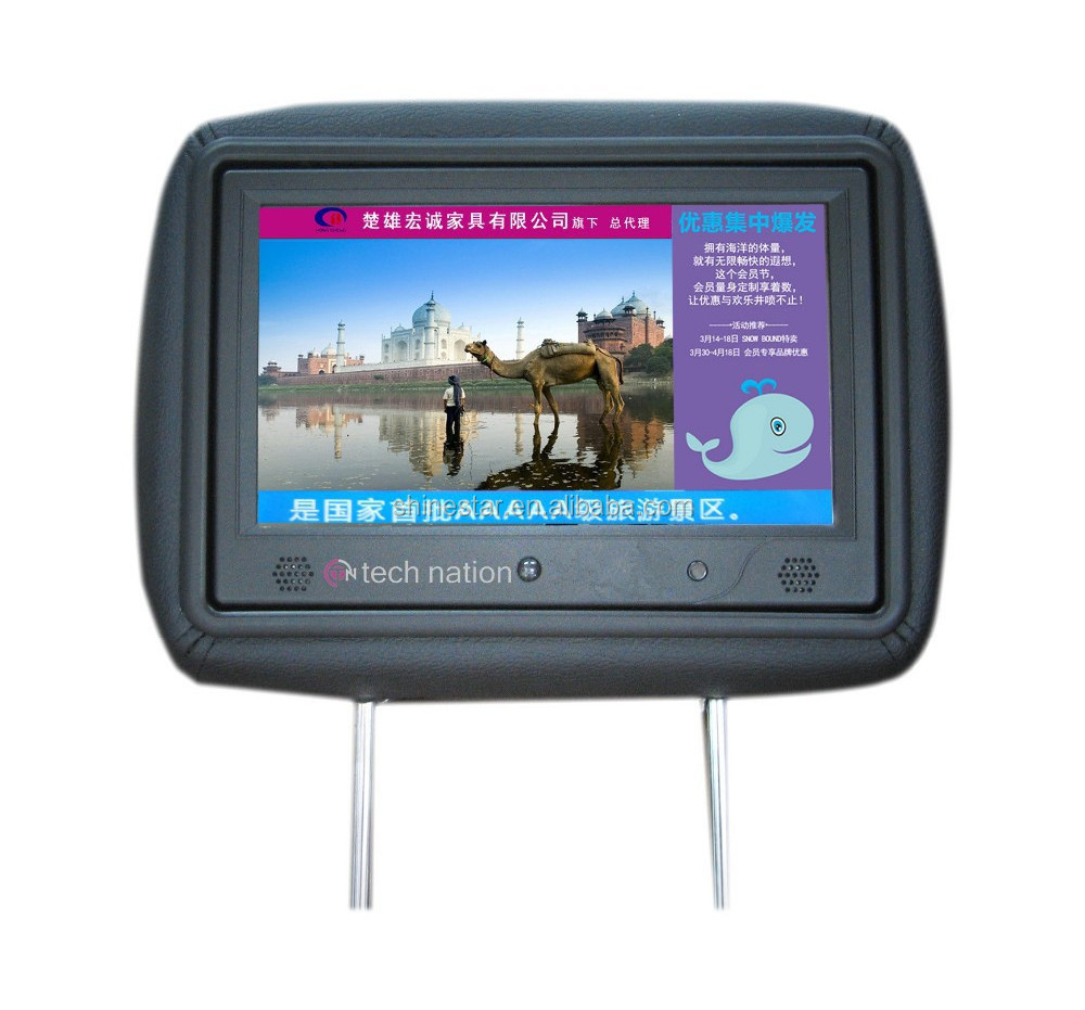 wifi 4G network cab taxi 9 inch LCD headrest android advertising screen