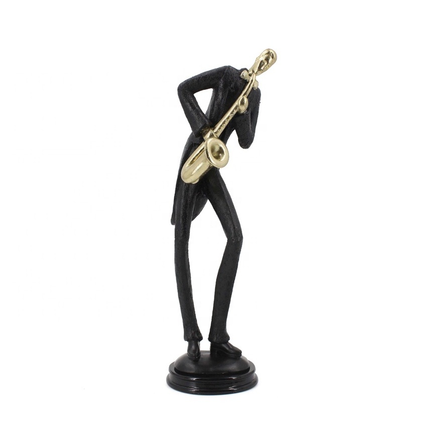 European Style Resin Jazz Abstract Figurine Musician Sculpture Musical instrument For High Quality Home Decoration