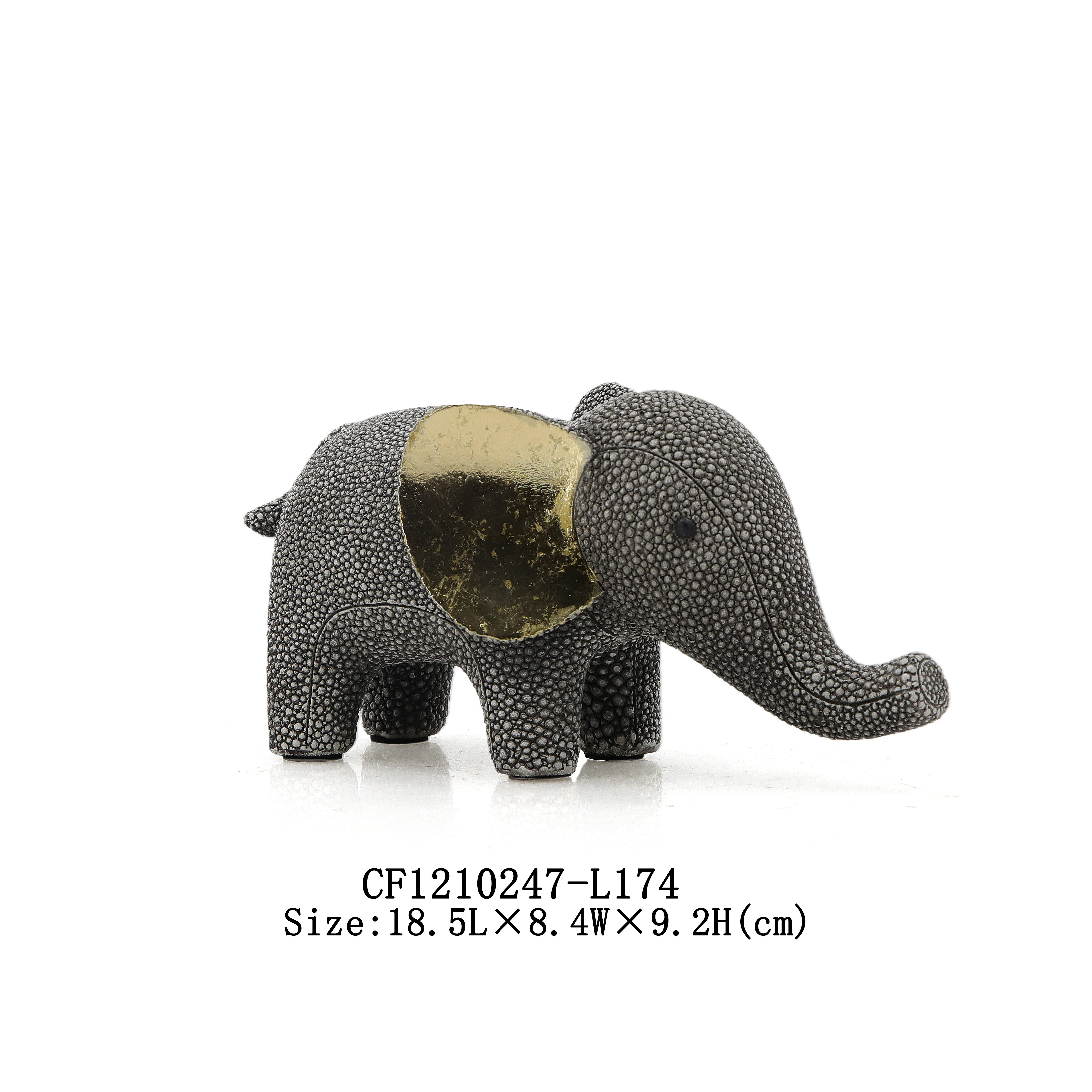 New Launched Resin Animal Elephant Statue On Pearl Fish Texture For Decorative Home Ornament