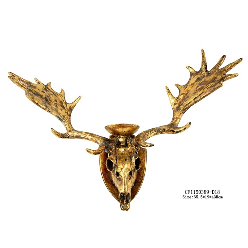 Hot Sale Large Resin Animal Skull Head Deer Skull Head Wall Decor Candle Holder