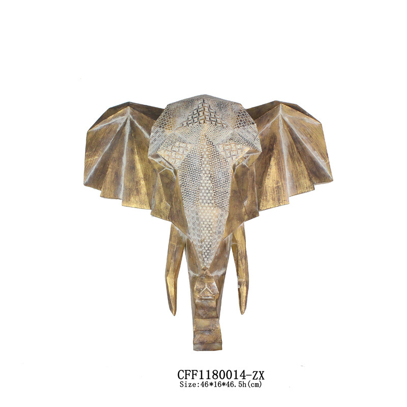 Decorative Animal Pattern Elephant Hand Statue SCULPTURE Artificial Wholesales Resin for Wall Decor Europe Wall Dcoration Silver