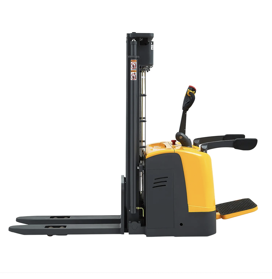 Popula 1ton 1.2ton 1.5ton Electric Hydraulic Automatic Standing Pallet Stacker For Warehouse