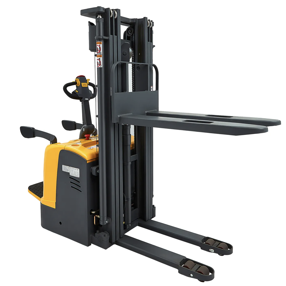 Popula 1ton 1.2ton 1.5ton Electric Hydraulic Automatic Standing Pallet Stacker For Warehouse