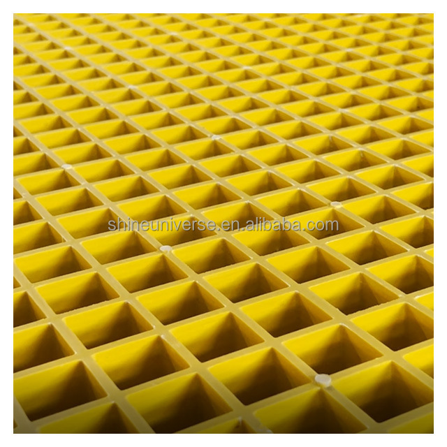 Super March SU Hign  High Quality Grating Molded Frp Plastic Grp Grid High Fiberglass Walkway Grating