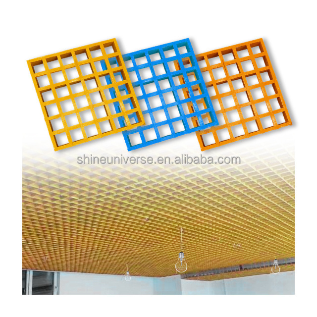 Shine Universe FRP Grid Mesh Fiberglass Grating Walkway Composite GRP Fiberglass Reinforced Plastic Grid for Construction