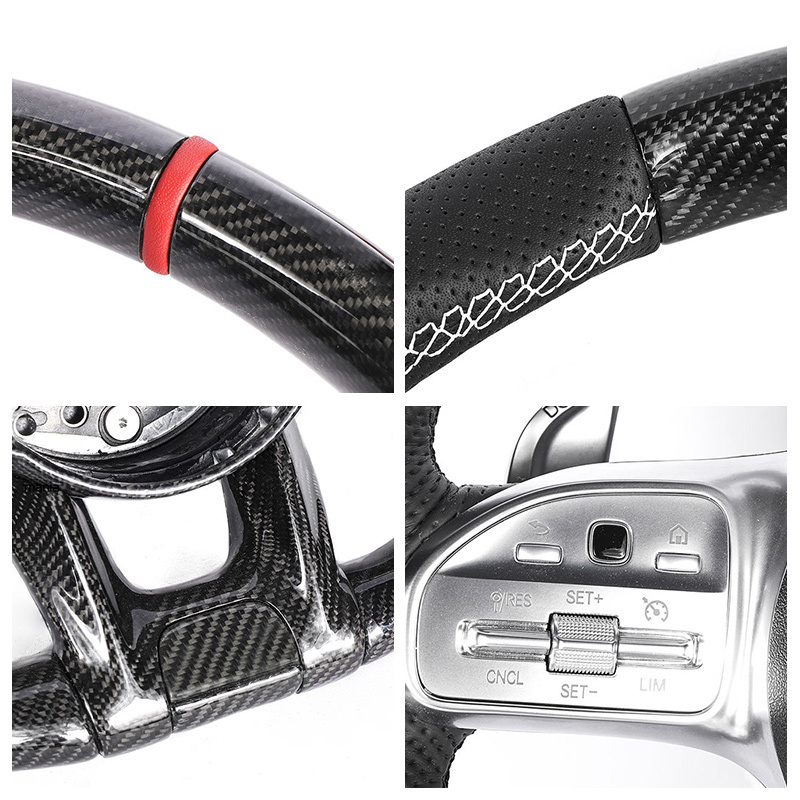 Facelift Leather Carbon Fiber Steering Wheel for Mercedes Benz Mercedes-Benz GLE CLA 45 C63 C43 E63 AMG GT W212 W204 W205 W213