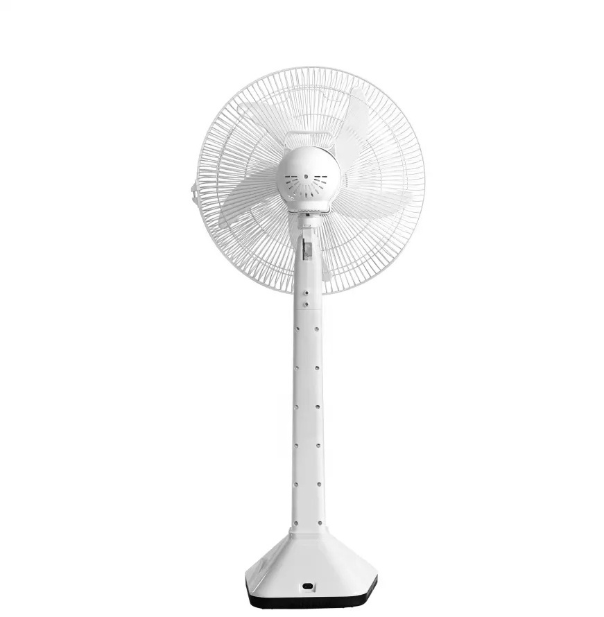 Portable Mini 16 Inch With Led Lamp Solar Table Fan For Home Energy 12V Dc Ac Rechargeable Solar Fan