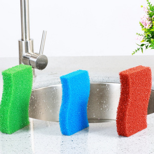 Can scrub hard-to-clean items, such as hoods, stovetops, tables, etc. Easy-to-clean silicone dishwashing sponge