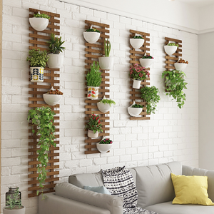 Customize Home Decorative Wall Hanging Shelf Rope Swing Wood Floating Shelf Plant Pot Stand Rack