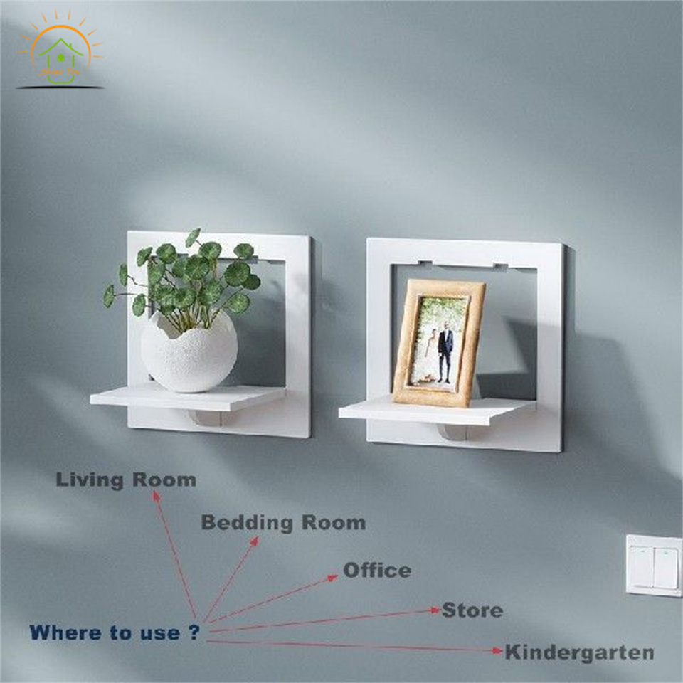 Custom Hexagon Home Storage Rack Wall Mounted Shelf TV Background Hanger Bedroom Balcony Bedside Flower Pot Stand Shelves