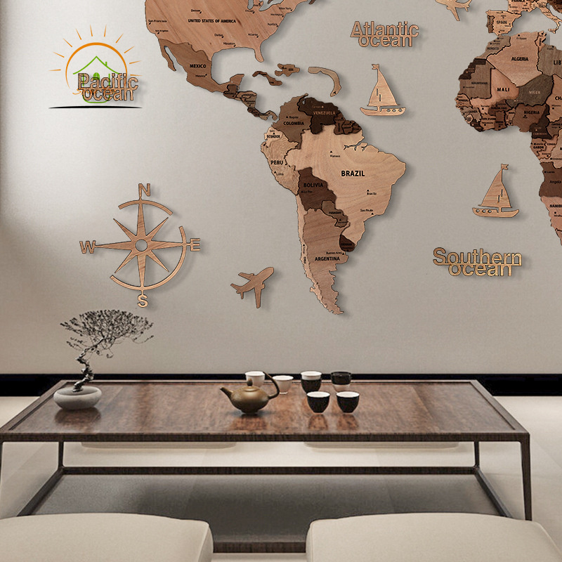 New World Travel Map home office gifts light Home decor decoration art wall