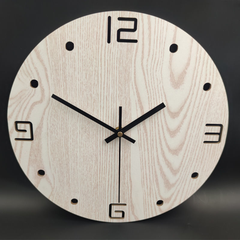 Round Wall Clock Silent Non-Ticking Clock Wood Natural Home Decor for for Living Room Kitchen Bedroom Office