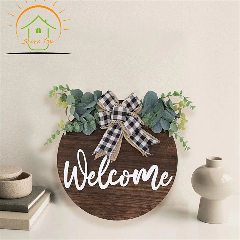 Custom Wood Sign Sweet Home Hanging Wall Decoration Wooden Circle Door Sign For Bedroom