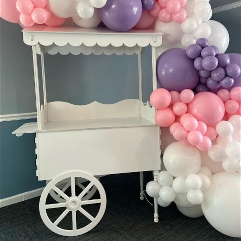 Wedding candy desserd mini food cotton candy portable display tabletop coco mobile cart for wedding