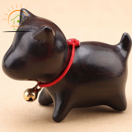 Black Wooden dog ornaments Sculptures Home Desktop decoration