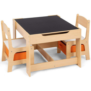 Kids Table and Chair Set Wooden Activity Table for Toddlers Arts Crafts Drawing Reading Playroom Multipurpose Tabletop