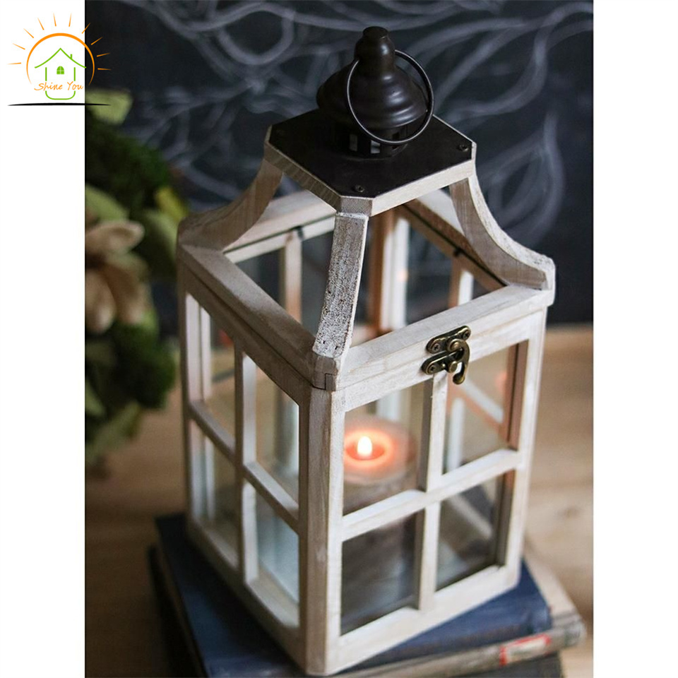 Design Home Decorative Rustic Big Candle Holder Wood Wall Lantern Other Candle Holders Lanterns And Candle Jars Hanging Lamp