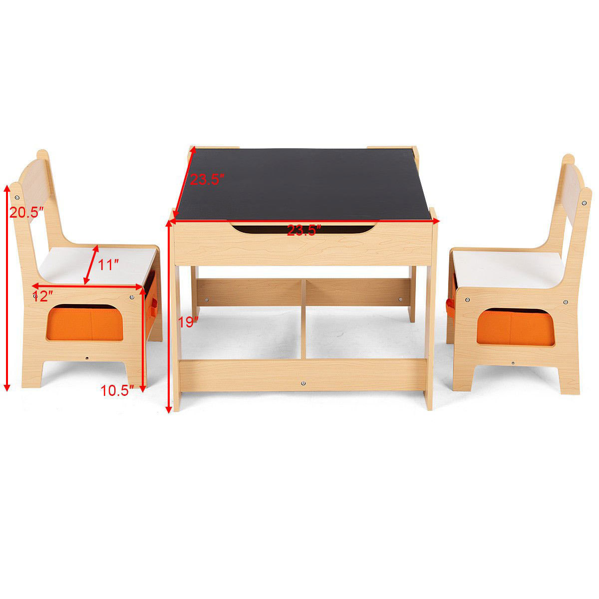 Kids Table and Chair Set Wooden Activity Table for Toddlers Arts Crafts Drawing Reading Playroom Multipurpose Tabletop