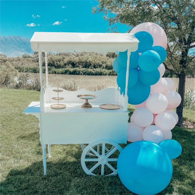 Wedding candy desserd mini food cotton candy portable display tabletop coco mobile cart for wedding