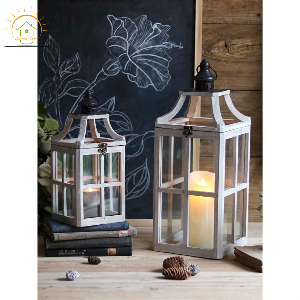 Design Home Decorative Rustic Big Candle Holder Wood Wall Lantern Other Candle Holders Lanterns And Candle Jars Hanging Lamp