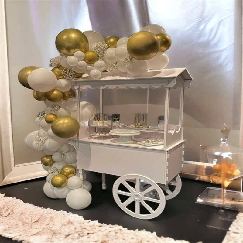 2023 hot sale cylinder mobile flower cart candy cart display chocolate display stand Racks with wheel