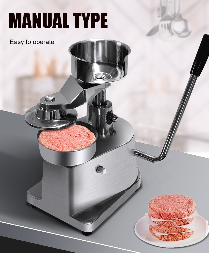 Countertop manual hamburger patty maker 100mm press patty machine for kitchen