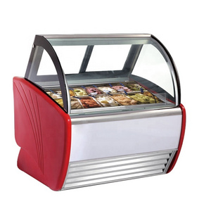 Hot Sale 12 14 16 18 Trays Commercial Mini Ice Cream Gelato Display Freezer