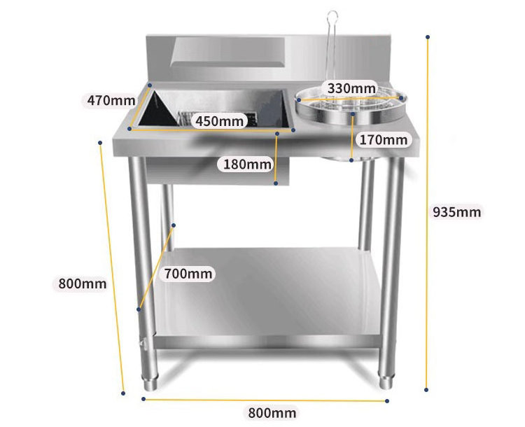 Restaurant Equipment Stainless Steel Work Table Commercial KFC Breading Table For Fried Chicken