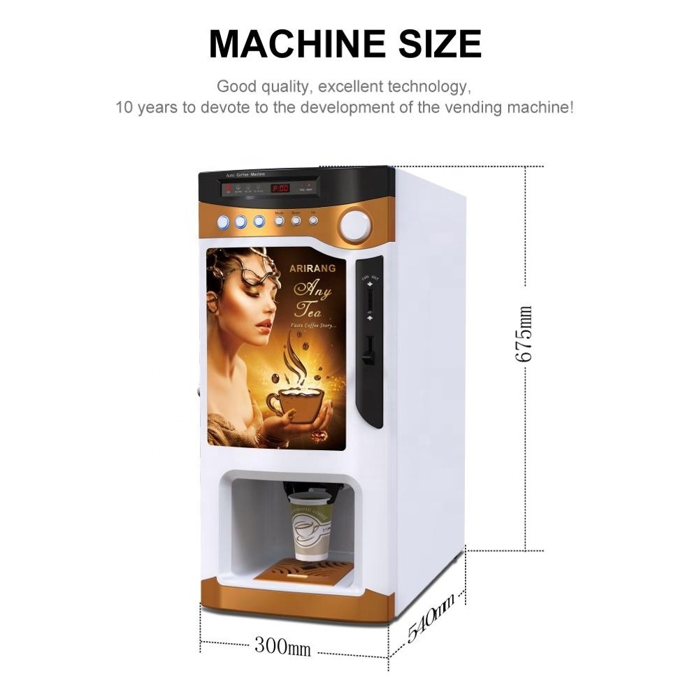 Summertnewbwomen Tea Shop Coffee Machine Cappuccino Coin Coffee Vending Machine Electric Stainless Steel 1000W SY 1 Set 3kg