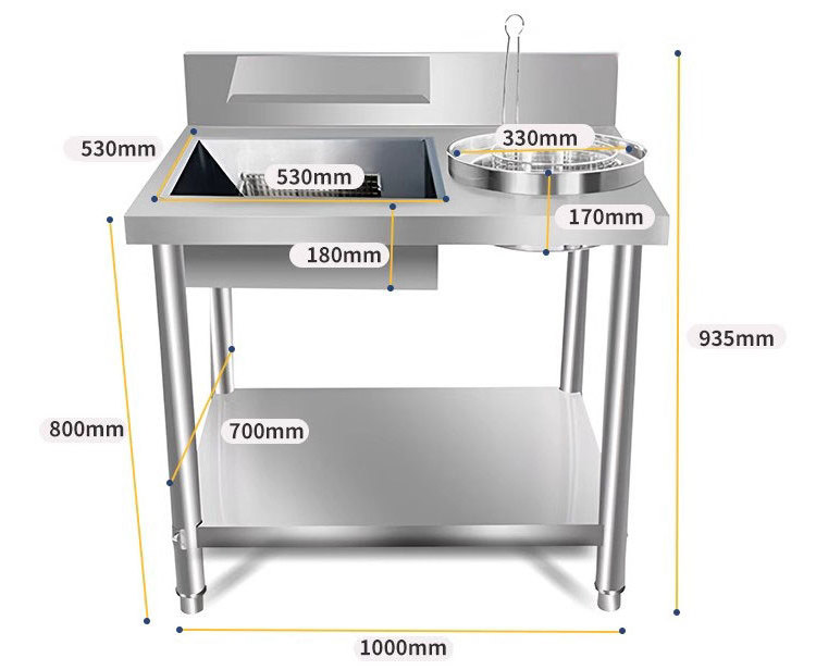 Restaurant Equipment Stainless Steel Work Table Commercial KFC Breading Table For Fried Chicken