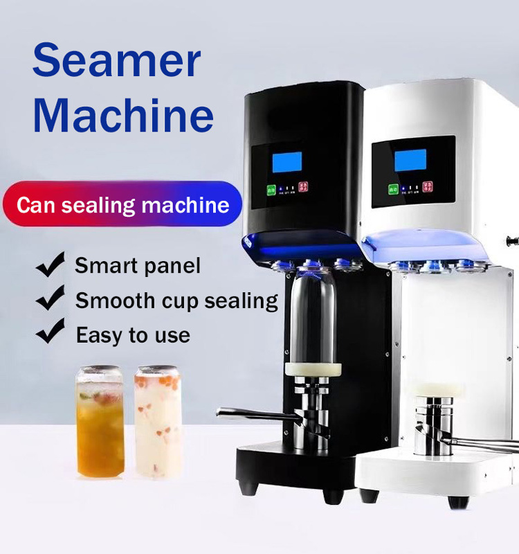 High Efficiency Intelligent Cup Sealing Machine Bubble Tea Beer Seamer Machine Black Automatic Packaging Machine Canning Bottles