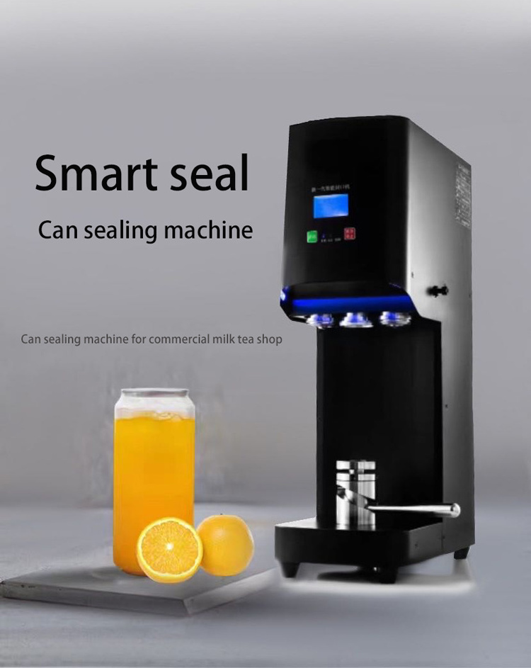 High Efficiency Intelligent Cup Sealing Machine Bubble Tea Beer Seamer Machine Black Automatic Packaging Machine Canning Bottles