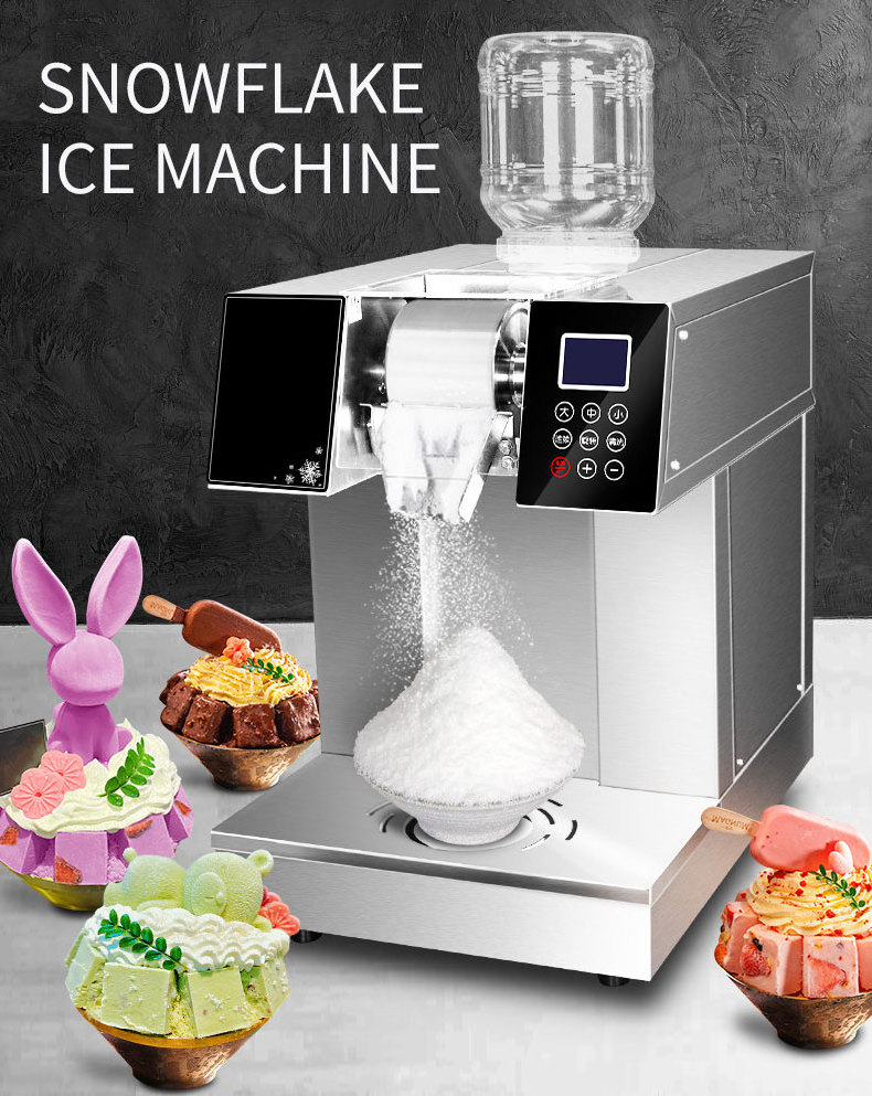 Ccommercial Ice Shaver Snoway Bingsu Maker Machine Stainless Steel Electric Snowflake Making Bubble Tea Shop Bar SY Snow Machine