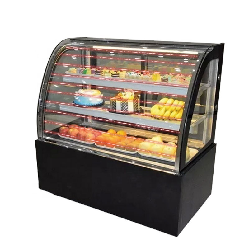 Customized Floor Standing Or Table Top Stainless Steel Pastry Cake Display Fridge Bakery Display Cake Showcase