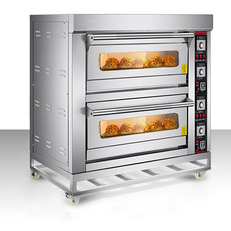 Commercial Rotating Bakery Ovens High Quality Double Layer Electric 220v Pizza Oven