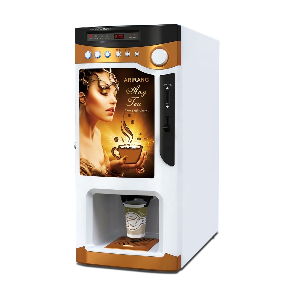 Summertnewbwomen Tea Shop Coffee Machine Cappuccino Coin Coffee Vending Machine Electric Stainless Steel 1000W SY 1 Set 3kg