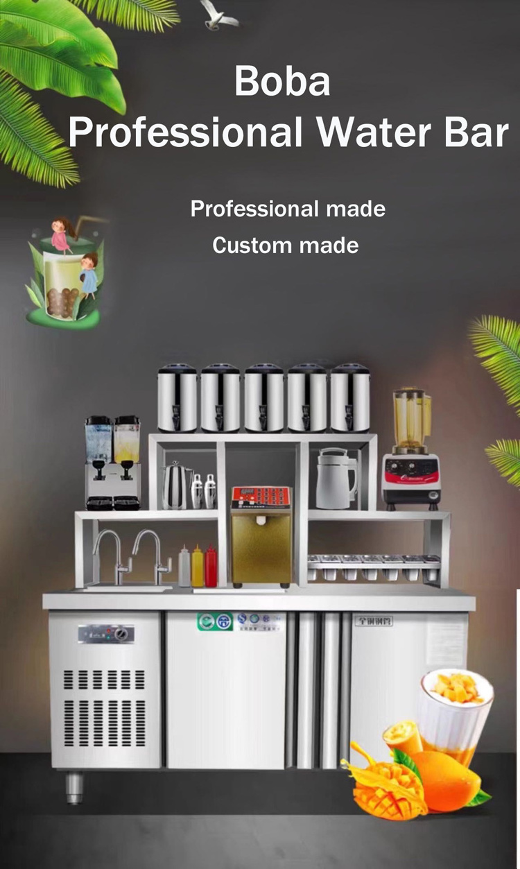 Custom Professional milk tea bar counter commercial bar design bubble tea counter