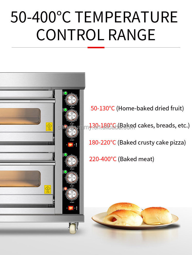 Commercial Rotating Bakery Ovens High Quality Double Layer Electric 220v Pizza Oven