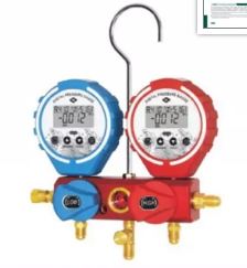 SHINGCHEM refrigerant digital manifold gauge with sight glass R32/R134A/R410A HVAC 2-valve/4-valve