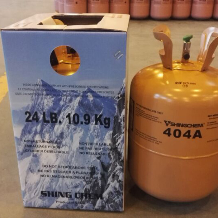 99.9% Purity Refrigerant Gas R404 Cheap Gas China Factory Cooling Gas OEM/SHINGCHEM 10.9kg,24Lbs Cylinder