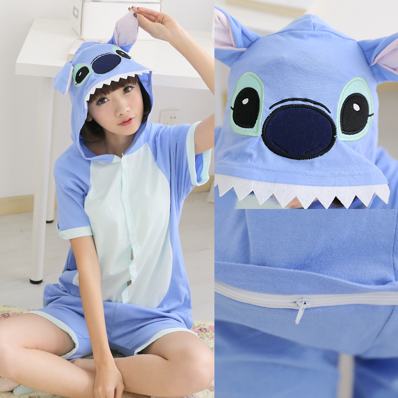 Customized Women Summer Pajama Sets Kids Cartoon Animal Sleepwear Soft  Stitch Home clothes