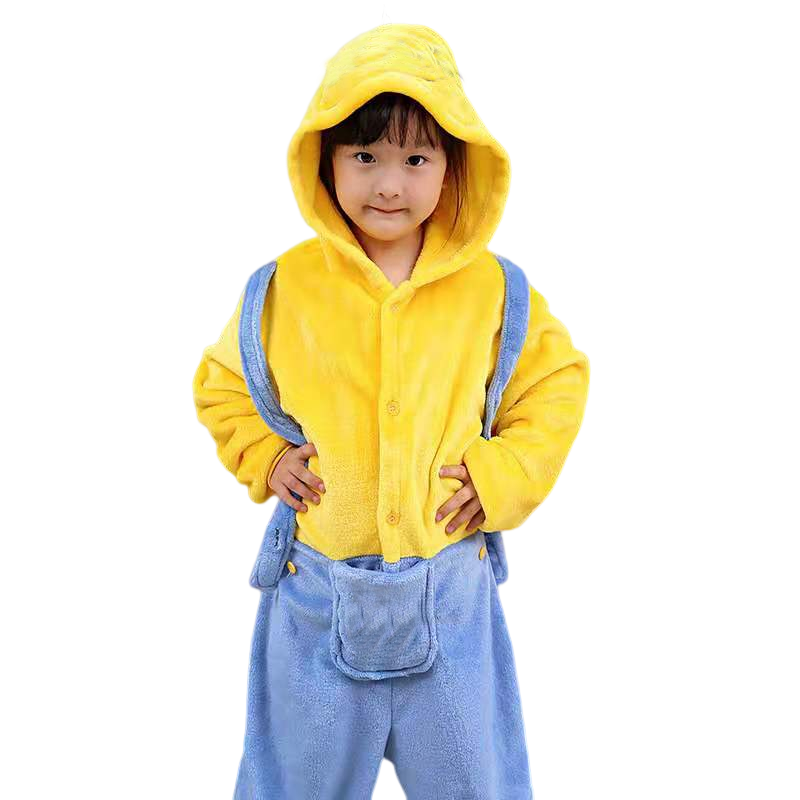 High Quality Kids Cartoon Pijamas Stitch Pikachu Kangaroo Onesie Pajamas Flannel Kigurumi Sleepwear Kids Clothes