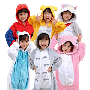 Direct Sale ropa de nios Kids Cute Dinosaur Panda Owl Cat Pajamas Boys Girls Onesie Flannel Sleepwear Pijamas