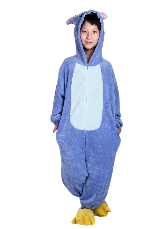 High Quality baju anak pyjamas kids Cartoon Stitch Pajamas Onesie Loungewear Flannel Kigurumi Pijamas