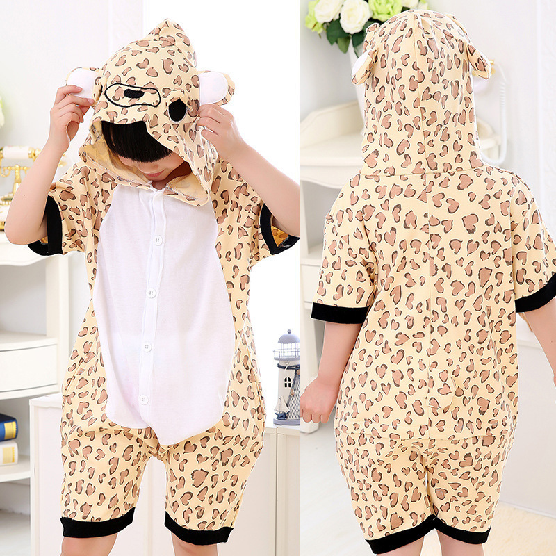 Wholesale Panda Stitch Kigurumi Onesie Adult Women Animal Pajamas Summer Short Sleeve Hooded Sleepwear Soft Pijama Cosplay